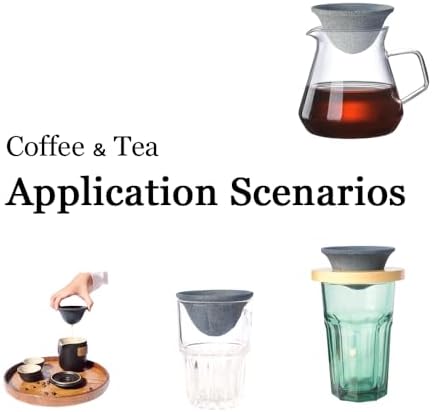 Pour Over Coffee Dripper, Reusable Ceramic Coffee Filter - Portable Single Serve Coffee Maker, Porcelain Slow Filter Cone Dripper for Travel Camping Office Home Brewing