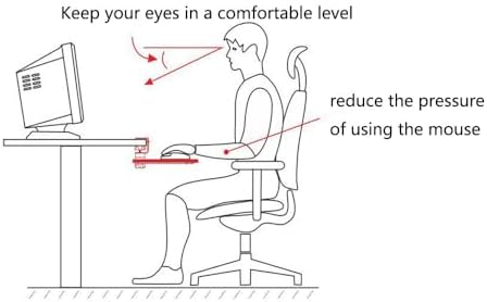 Clamp-on Mouse Tray Under Desk Adjustable Clamp Rotating Wrist Mouse Extended Holder for Desks Computer Platform Tray Padding Arm Rest Pad Black