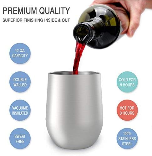 CHILLOUT LIFE 12 oz Stainless Steel Wine Tumbler