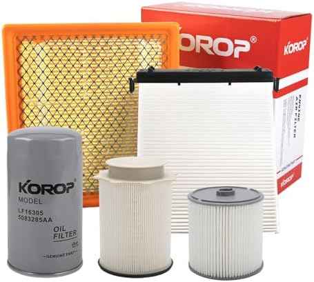 6.7L Cummins Fuel Filter Oil Filter Air Filter and Cabin Air Filter Kit Compatible with 2019-2024 Dodge RAM 2500 3500 4500 5500 Diesel Replaces 68436631AA 68157291AA 5083285AA 53034051AB 68406048AA