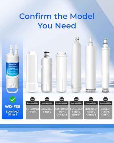 Waterdrop EDR1RXD1 Refrigerator Water Filter, 2-Pack