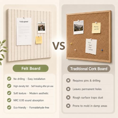 Extra Large Felt Bulletin Board Squares,48"x48",16 Pack Oatmeal