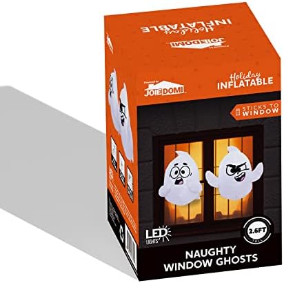 Joiedomi 2 Pack Halloween Inflatable Window Ghost with Build-in LED, 2.6 FT Tall Blow Up Inflatable Scary Flying Ghost Broke Out from Window for Halloween Outdoor, Yard, Garden, Lawn Decoration