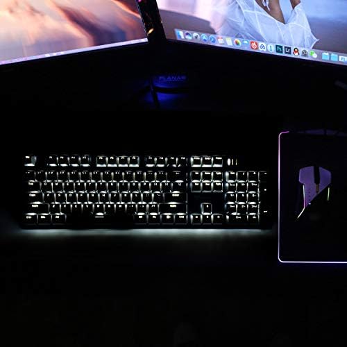 Merdia 104 Keys Full Size Mechanical PC Gaming Keyboard | Hot Swappable LED Backlit Light Up Wired Mechanical Computer Keyboards | Brown Switch US Layout Black & Grey Keycaps Keyboard for Gaming