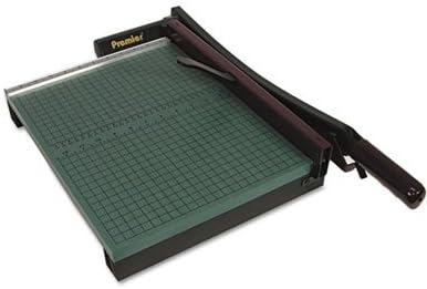 Martin Yale Premier StakCut Paper Trimmer, Rotary Paper Cutter with 12 7/8" by 17-1/2" Cutting Length, 30 Sheet Capacity, Wood Base, Safety Guard, and Alignment Grid