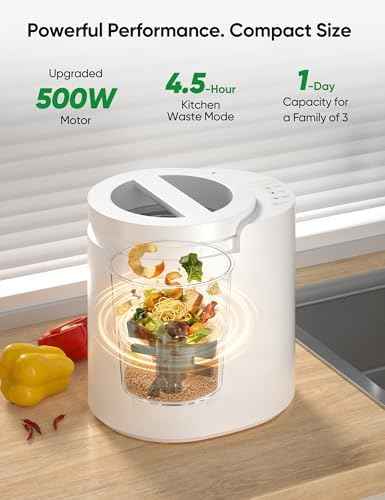 Electric Composter for Kitchen, LUBBYGIM 2.5L Smart Countertop Compost Bin