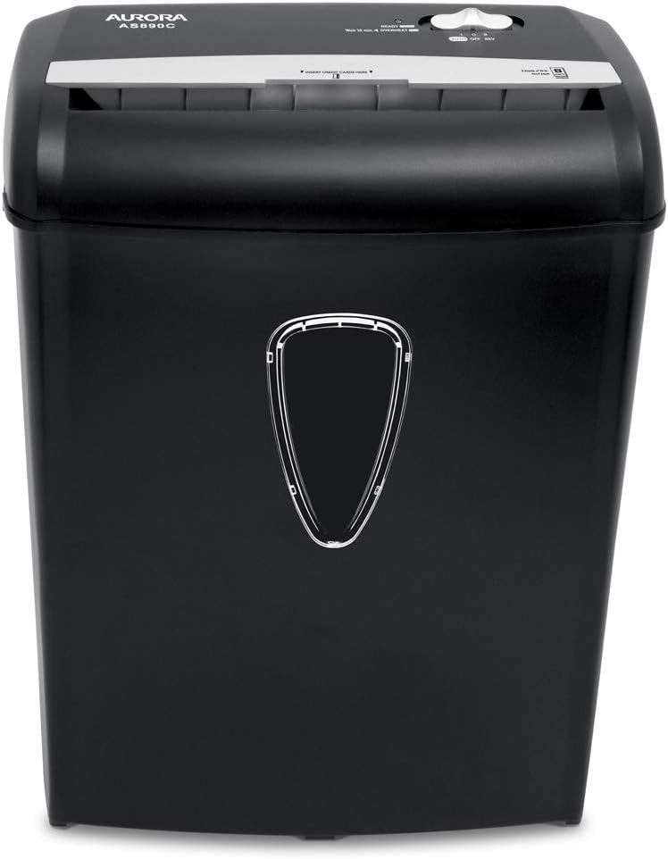 Aurora AS890C 8-Sheet Cross-Cut Paper/Credit Card Shredder with Basket