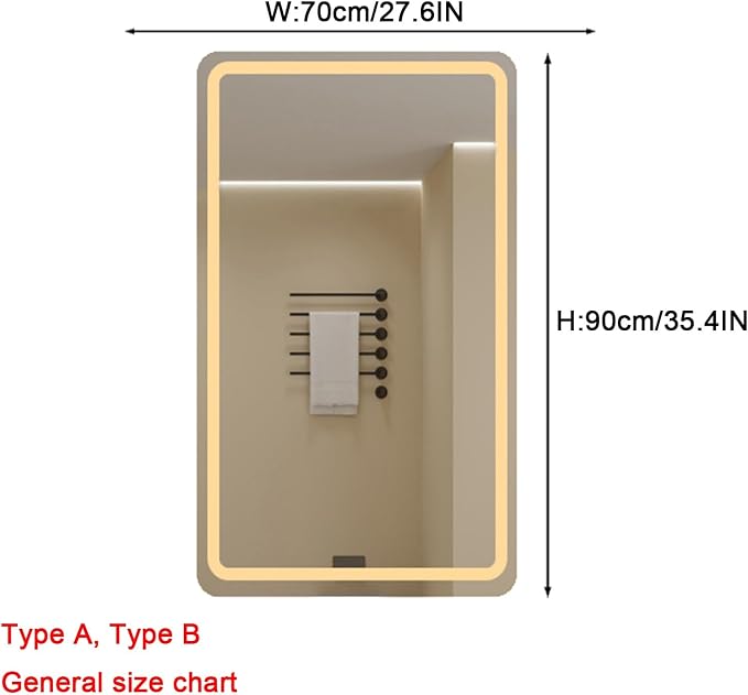 Bathroom Mirror with LED Lights，Bathroom Led Mirror ，Backlit Bathroom Mirror