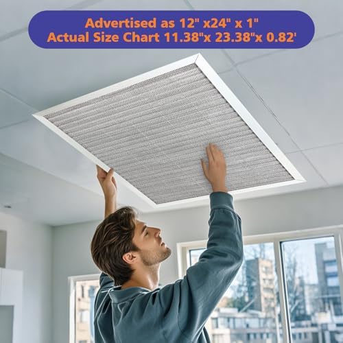 16x20x1 Reusable Air Filter,MERV 8 Electrostatic Aluminum AC/HVAC Furnace Filter,Washable Permanent Air Filters for Home/Office，Easy to Install, Fresher Air(Actual Size:15.5x19.75x0.82Inch)