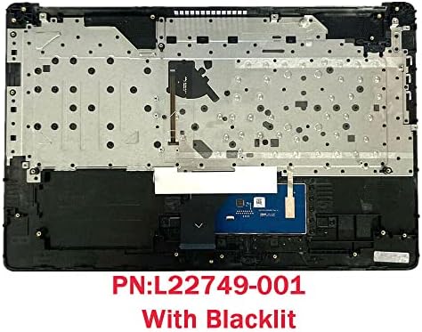 Replacement Laptop Upper Case Palmrest Backlit Keyboard Non-PTP Touchpad Assembly Part for HP 17 by/CA L22749-001 Gray