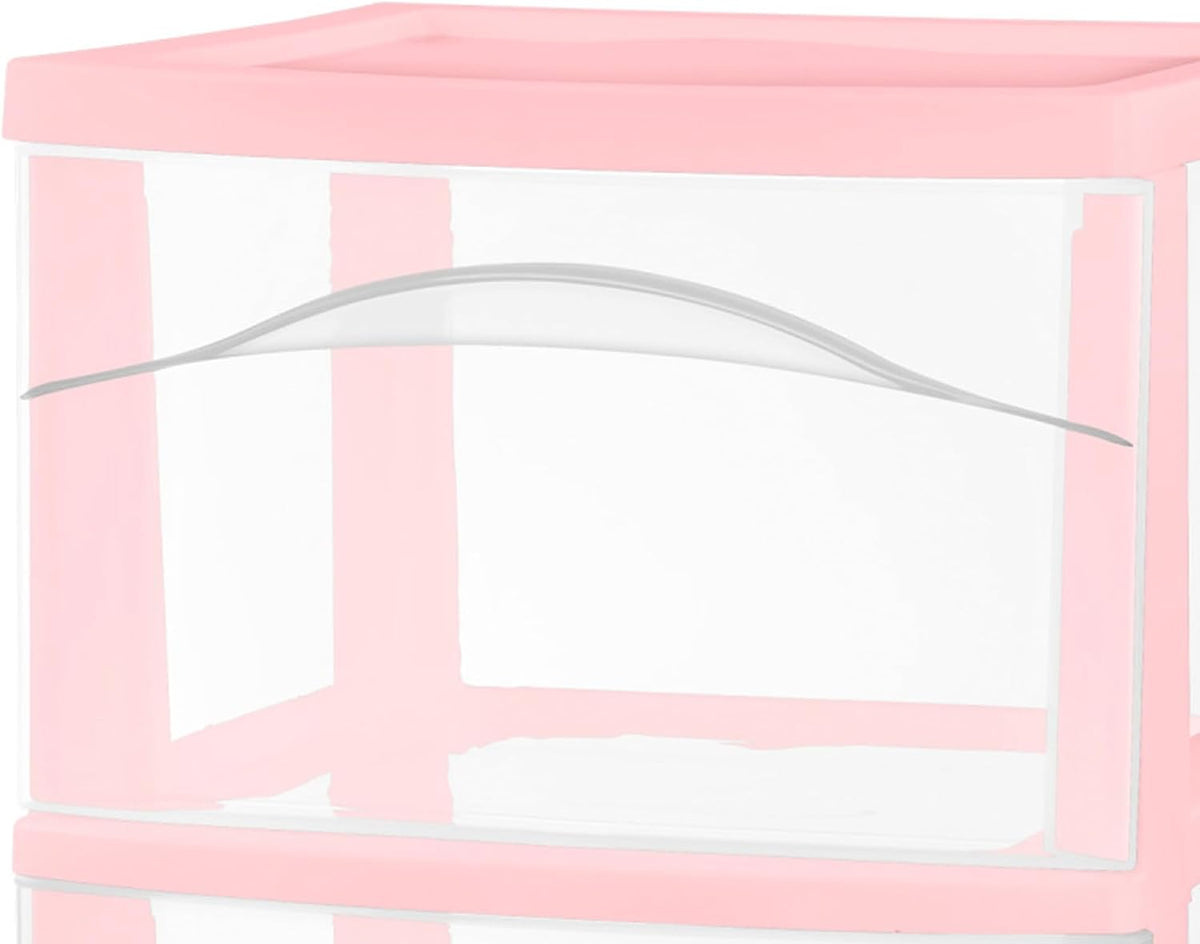 Sterilite 3-Drawer Cart with Wheels for Bedroom and Dresser, 8-Pack
