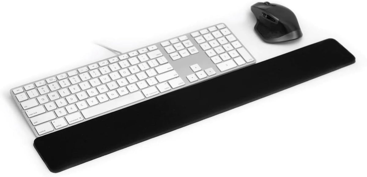 GRIFITI Slim Wrist Pad 24" x 4" x 0.375" Inch Extra Long Soft Profile Keyboard & Mousepad Wrists Rest for 1/4 Inch Thick Keyboard with Trackpad or Mouse Ergonomic Support