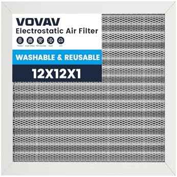12x12x1 Air Filter-MERV 8, Washable & Reusable Electrostatic Air