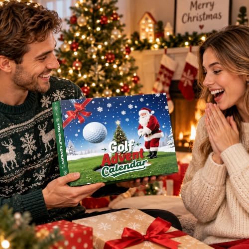 Golf Advent Calendar 2026 for Men Adults,24 Days Christmas Countdown Calendar with Golf Balls,Tees, Ball Markers,for Father Husband Boyfriensd