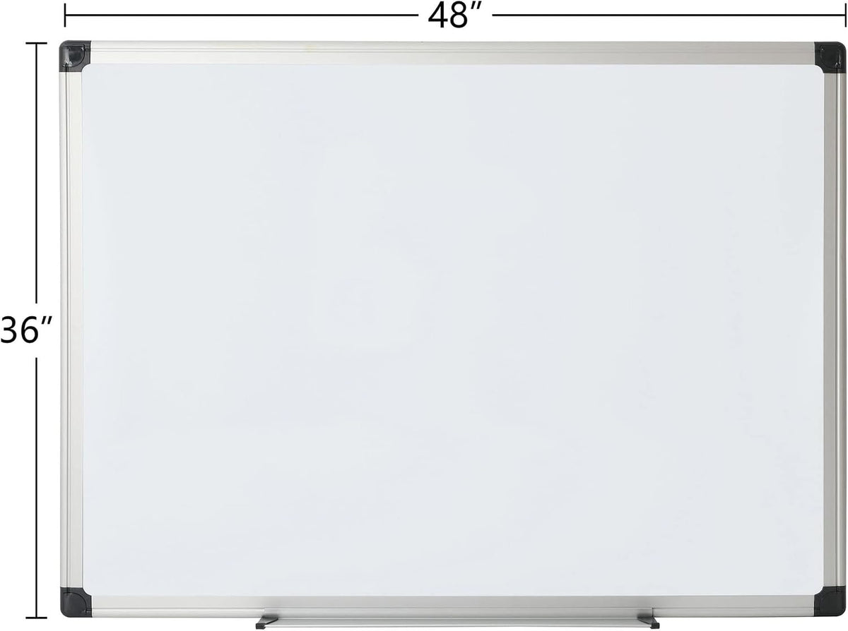 Office Depot® Brand Non-Magnetic Melamine Dry-Erase Whiteboard, 36" x 48", Aluminum Frame with Silver Finish