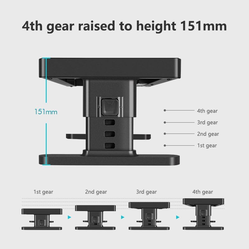 Adjustable Monitor Stand with 4 height options, Desk Shelf for Top of Desk Adjustable