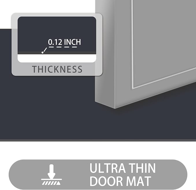 Ultra Thin Door Mat Indoor Entrance, 1/10 in Thin Door Mats