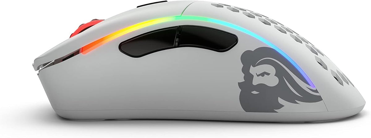 GLORIOUS Model D- (Minus) Wireless Gaming Mouse - 67g Superlight Honeycomb Design, RGB, Ergonomic, Lag Free 2.4GHz Wireless, Up to 71 Hours Battery - Matte White