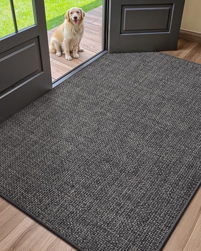 Color&Geometry Ultra Thin Indoor Door Mat 48"x72", Non Slip Rubber Backed Dirt