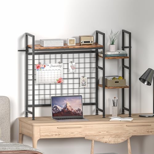 Desk Hutch Dorm, 37.4" Computer Desktop Bookcase