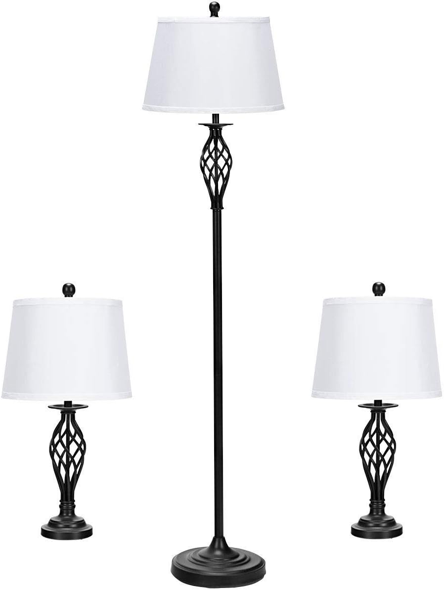 Tangkula Modern 3-Piece Lamp Set, Antique Bronze