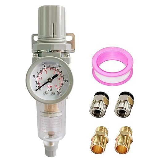 1/4" NPT Air Filter Pressure Regulator Combo Water Separator