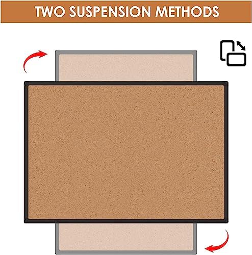 Cork Board Bulletin Board 24 x 36, Black Aluminium Framed 2 x 3 Corkboard, Office Board for Wall Cork, Large Wall Mounted Notice Pin Board with 16 Push Pins for School, Home & Office