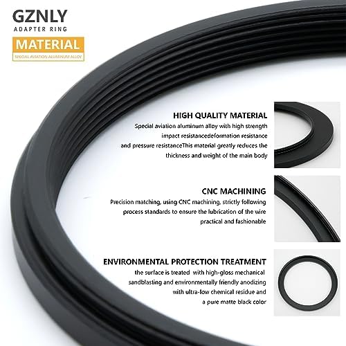 58mm to 67mm Step-up Adapter Rings Filter Adapter Black Metal Step Down Filter Ring Adapter Compatible with All Brand UV CPL ND Camera Lens Filter Stepping Rings (58mm-67mm)