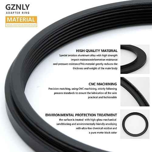 49mm to 77mm Step-up Adapter Rings Filter Adapter Black Metal Step Down Filter Ring Adapter Compatible with All Brand UV CPL ND Camera Lens Filter Stepping Rings (49mm-77mm)