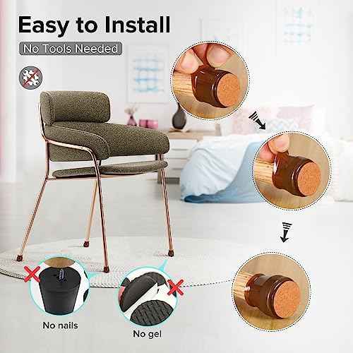 24PCS Upgraded Silicone Chair Leg Floor Protectors for Hardwood