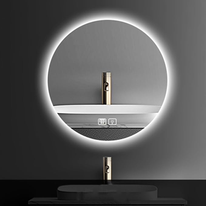 Bathroom Mirror with LED Lights and Touch Sensor, Wall Mounted Mirror with
