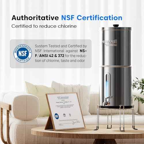 Purewell 1.5G Gravity Water Filter System, 3-Stage 0.01μm