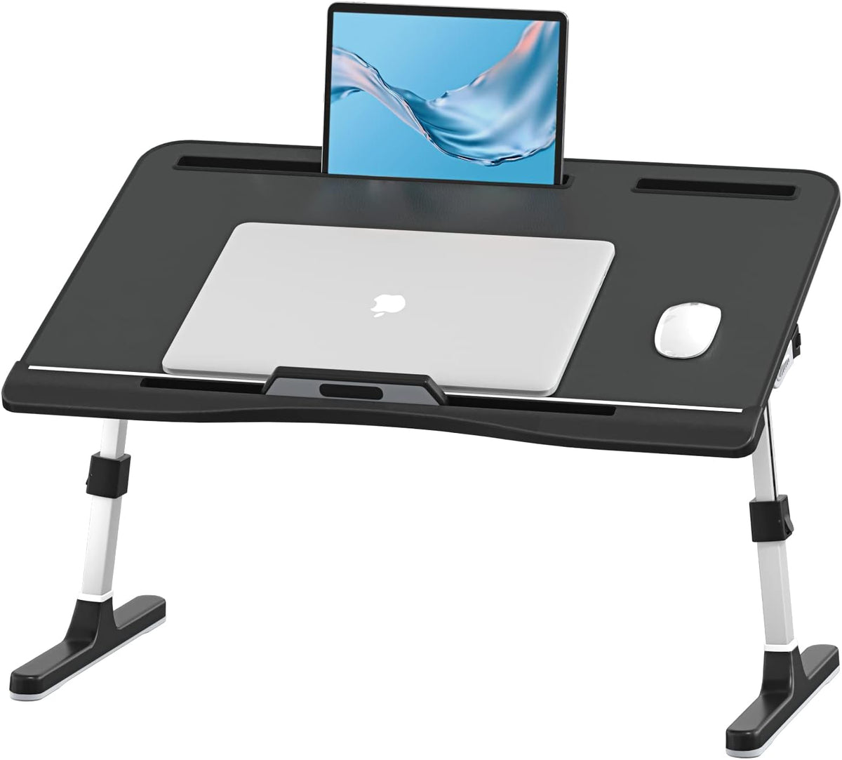 KLEAR Laptop Bed Tray Desk with Adjustable Height & Angle, No Drawer, Black