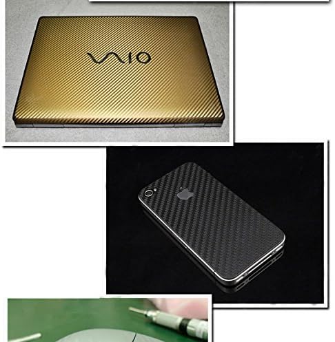 F & B LED LIGHTS Golden 3D Carbon Fiber Film Twill Weave Vinyl Sheet Roll Wrap (24" X 60", Golden)