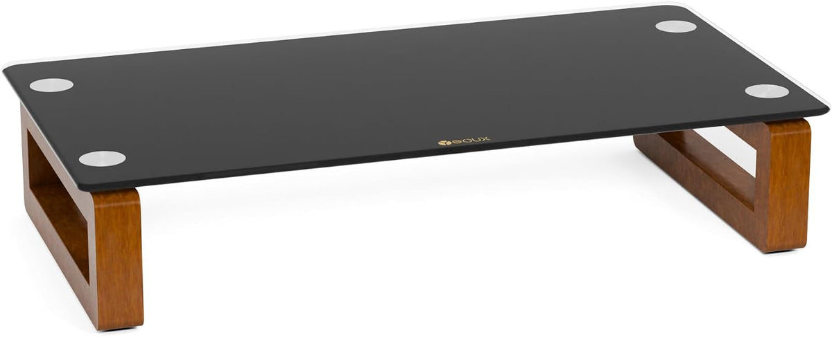 YEOUX Multi-Purpose Desktop Stand - 17.0" x 9.0" x 3.5" (Black & Walnut)