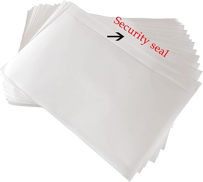 SJPACK 6" x 9" Packing List Envelopes, 1000 Packs Clear Self Adhesive Shipping Labels Pouches