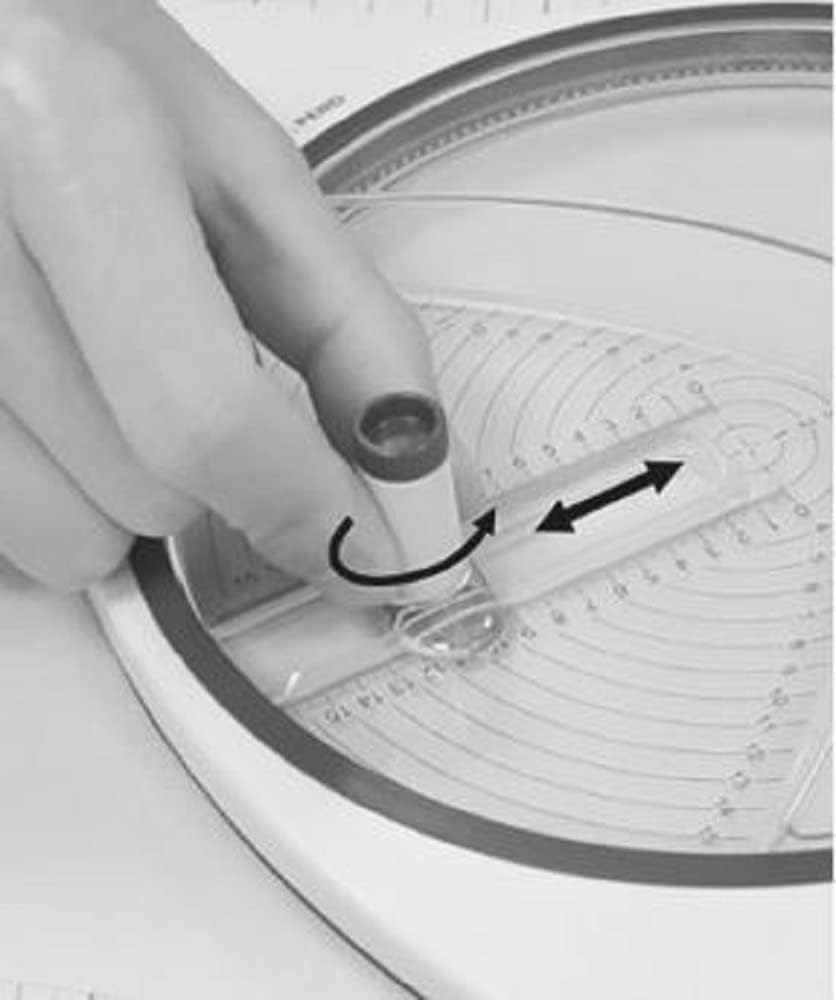 Rayher Circle Cutter for Crafting with 3 Replacement Blades, Paper Trimmer for Circles with a Diameter of 2.6–15 cm