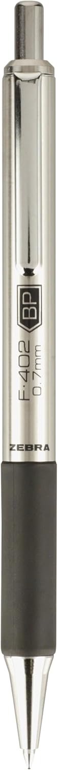 Zebra Pen STEEL F-402 Retractable Ballpoint Pen, Black Ink, 0.7mm, 12-Pack