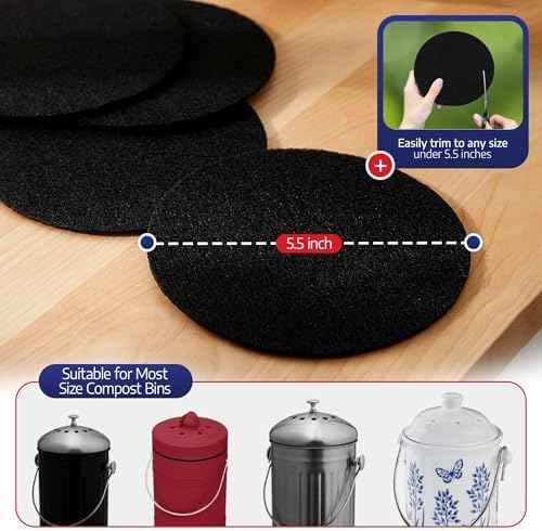 BioStrike Activated Carbon Filter Discs for Kitchen Compost Bin
