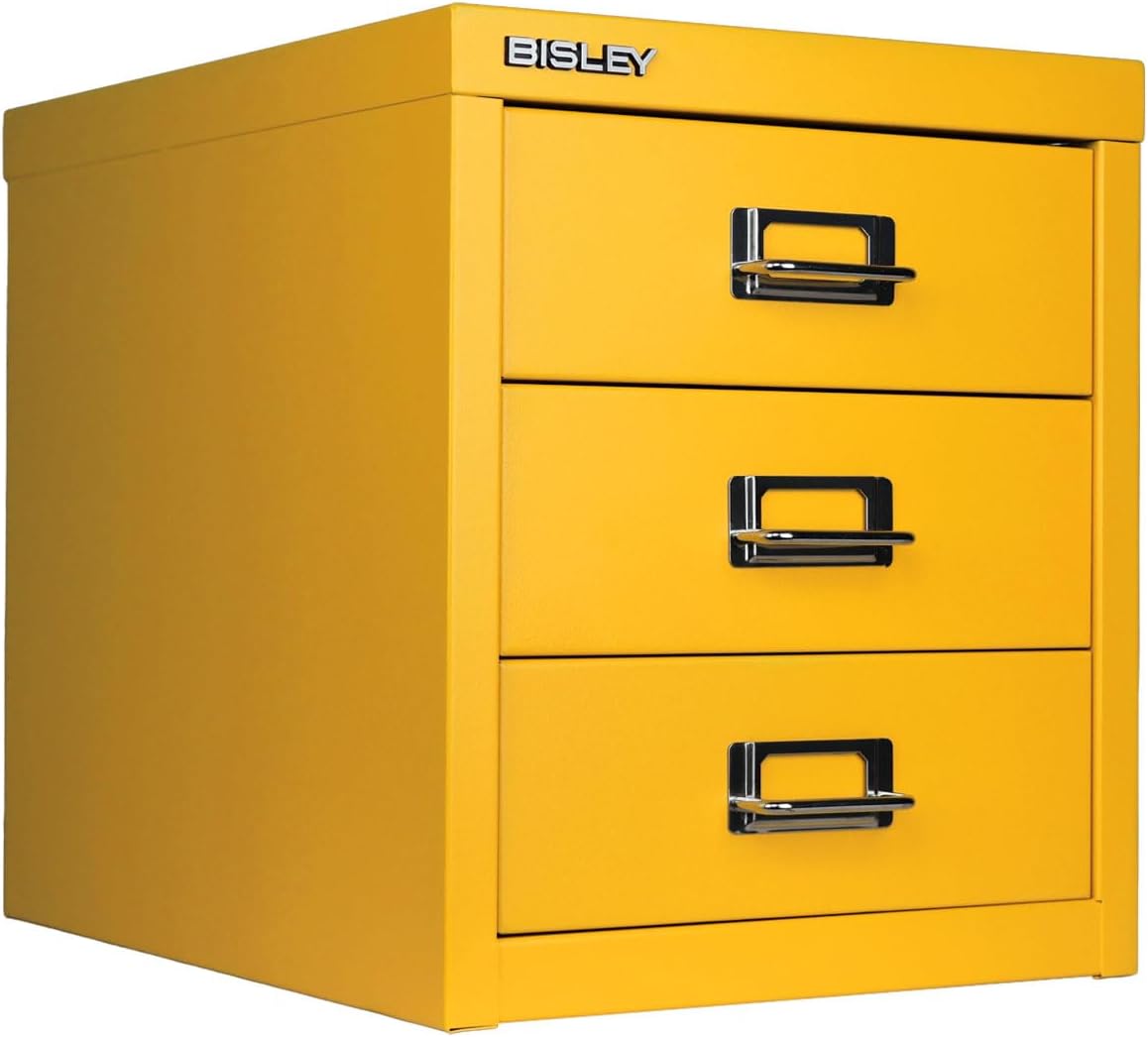 Bisley 3-Drawer Steel MultiDrawer Cabinet - Golden Sunflower Yellow