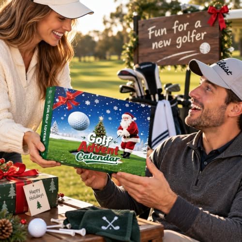 Golf Advent Calendar 2026 for Men Adults,24 Days Christmas Countdown Calendar with Golf Balls,Tees, Ball Markers,for Father Husband Boyfriensd