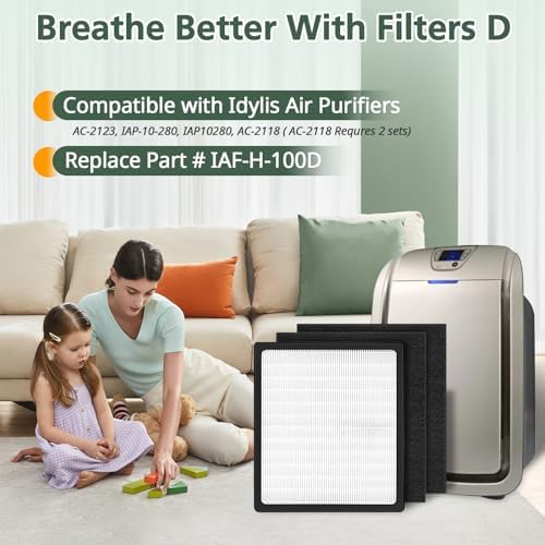 Replacement Filters D for Idylis IAF-H-100D AC-2118 AC-2123 IAP-10-280