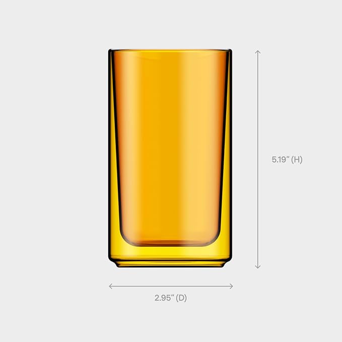Terra Kaffe Marigold Forte 12 oz Double-Walled Coffee Glass – Borosilicate