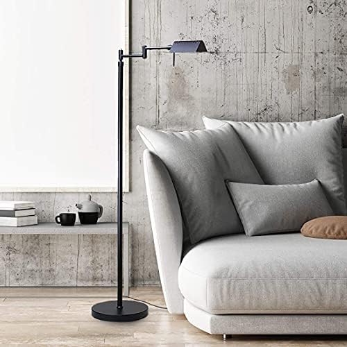 O'Bright LED Pharmacy Floor & Table Lamp Bundle, 12W LED, Full Range Dimming, 360 Degree Swing Arms, Reading & Task Lamp for Craft Work & Sewing, Black
