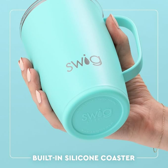 Swig Stainless Steel Insulated Travel Mug, 18 oz, Double Wall Vacuum Sealed