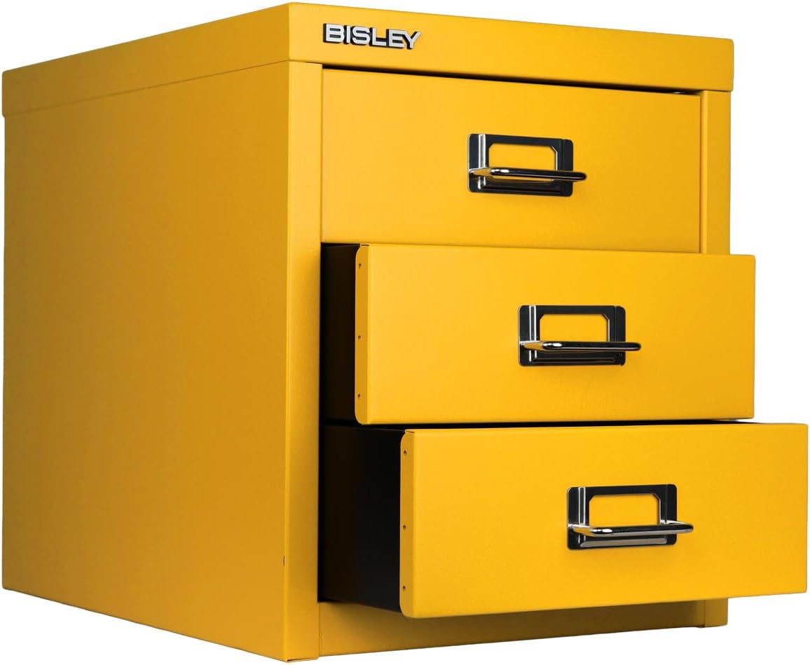 Bisley 3-Drawer Steel MultiDrawer Cabinet - Golden Sunflower Yellow