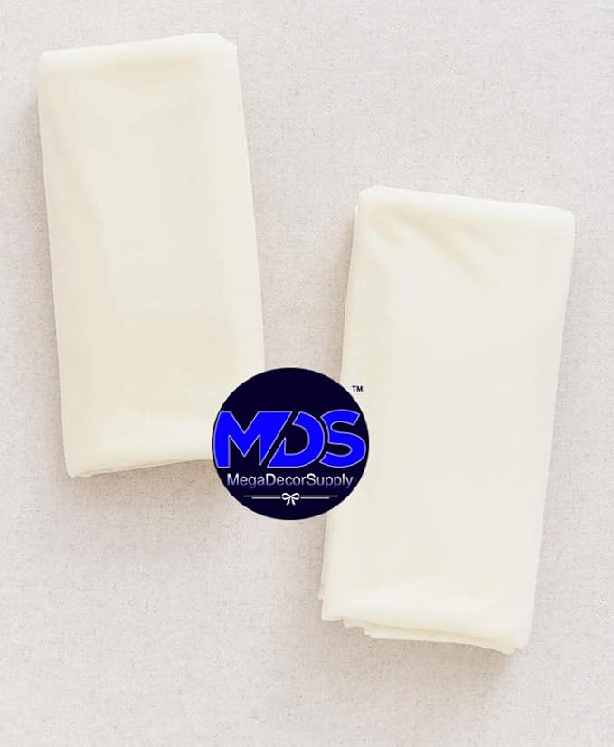 MDS Halloween Chiffon Draping Fabric - 2 Panel, 30" Wide x 40ft Long - Sheer Spooky Arbor & Canopy Drapery for Haunted House Backdrops, Party Ceilings, DIY Costumes & Themed Events - Ivory (Pack of 2)