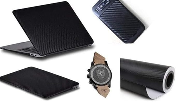 3D Black Carbon Fiber Vinyl Bubble Car Wrap Film Automotive DIY Decals (120" x 48" / 10 FT x 4 FT)
