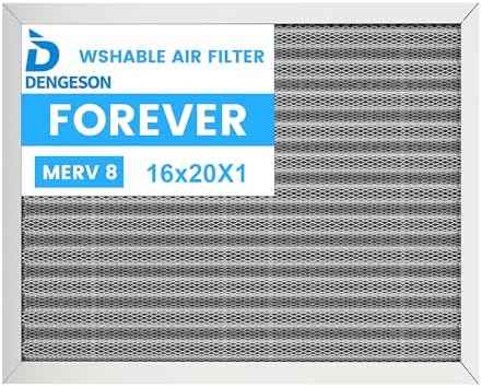 16x20x1 Reusable Air Filter - Washable Filter, MERV 8, Permanent, Electrostatic - Lasts a Lifetime HVAC AC Furnace Systems (Actual Size: 15.75x19.65x1 Inch)