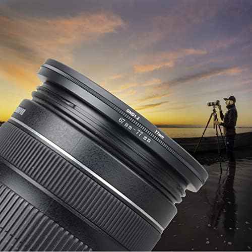 62mm to 77mm Step Up Ring Filter Adapter Applicable to All Brands of UV ND CPL Filter (62mm-77mm)